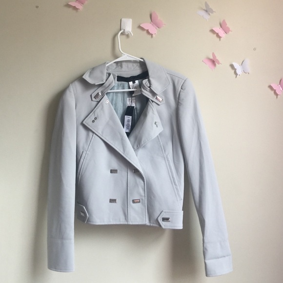 karl lagerfeld moto jacket grey