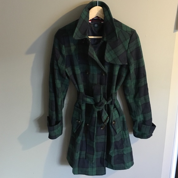 Tartan, wool trench coat