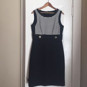 Tahari black and white dress.