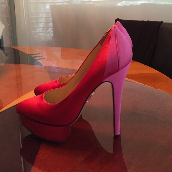 CHARLOTTE OLYMPIA Masako Silk Satin Pumps Sz 36 6 - Picture 1 of 4