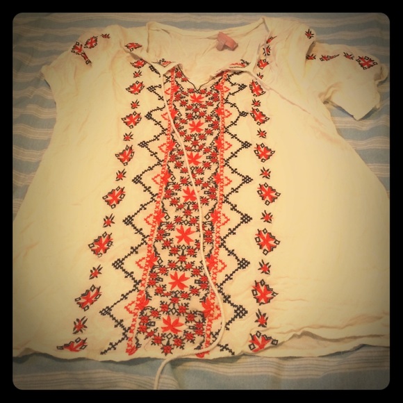 Tops - Donated Sheer Embroidered Blouse