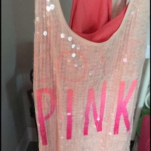💥sequin love pink tank💥