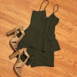Green v neck romper