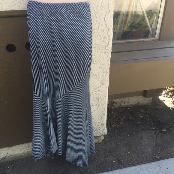 Anthropologie Striped High Low Maxi Skirt