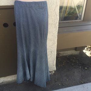 Anthropologie Striped High Low Maxi Skirt