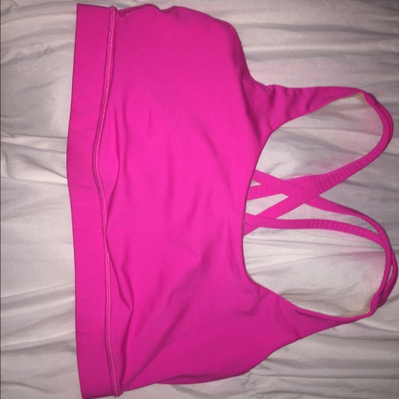 Hot pink Lululemon racer back sports bra