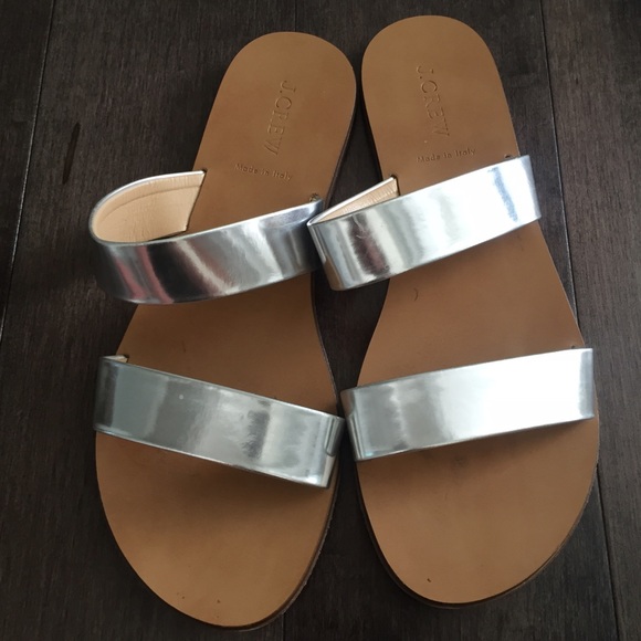 JCrew slip on sandals- size 10