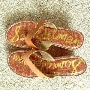 Sam Edelman Romy Wedge Sandal (Brown leather)