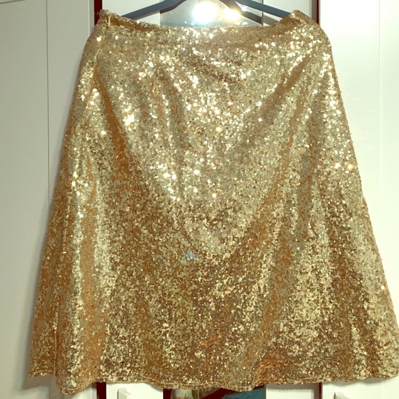 Gold sequin pencil skirt large - Picture 1 of 2