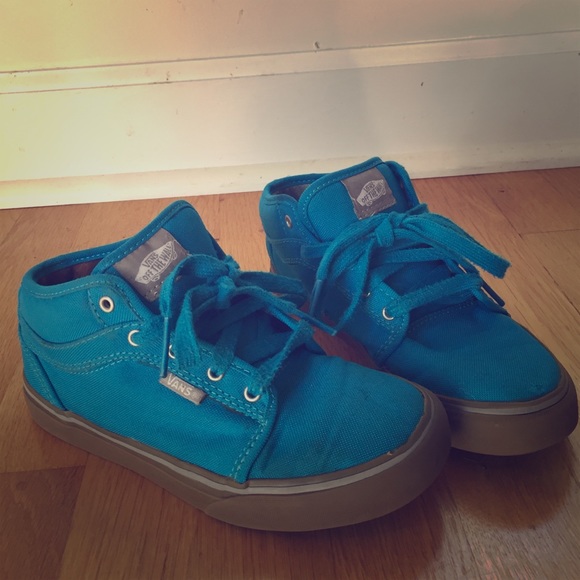 Vans mid-top turquoise skateboarding shoes 3.5y