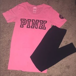 One day sale VS PINK Tee & Leggings