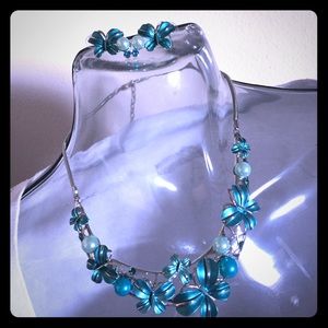 Butterfly Statement Necklace w/ Matching Earrings