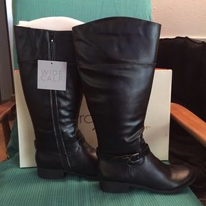 Naturalizer Wide Calf Black Boots 10M