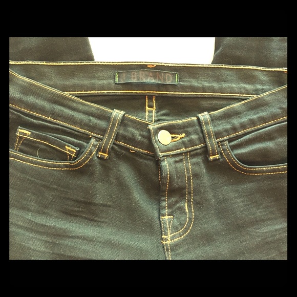 J Brand skinny leg , black w gold stitching sz 25