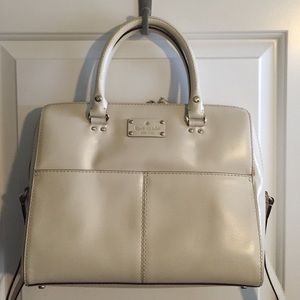Kate spade white satchel with long strap