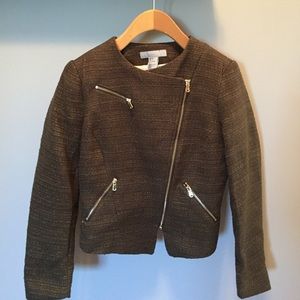 H&M Size 4 Olive Green Moto Jacket