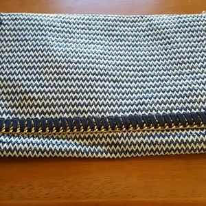 Clutch - blue, gold and white