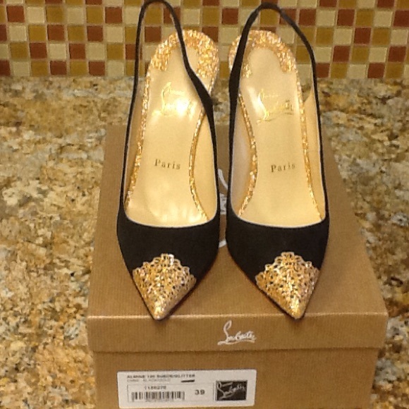 Black-Gold Christian Louboutins authentic
