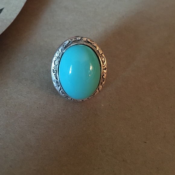 Blue and silver ring