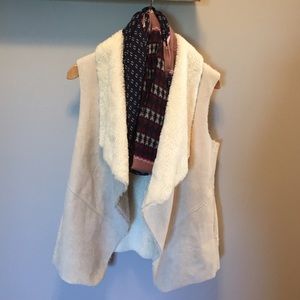 Ivory Skies are Blue Suede Vest w/ Faux Fur Lining