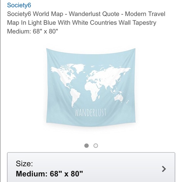 Society 6 world map "wanderlust" tapestry