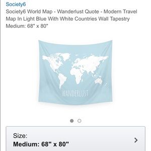 Society 6 world map "wanderlust" tapestry