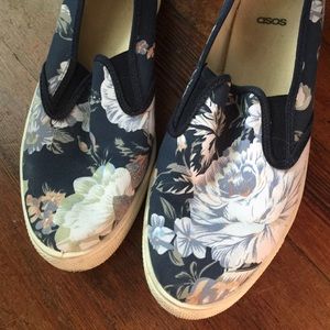 ASOS FLORAL SLIP ONS