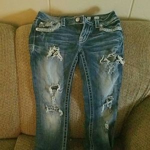 Miss me distressed straight cut jean
