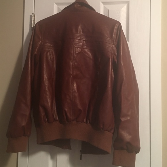 Brown faux leather jacket - Picture 2 of 2