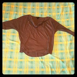 Grey floral pattern swoop neck sweater