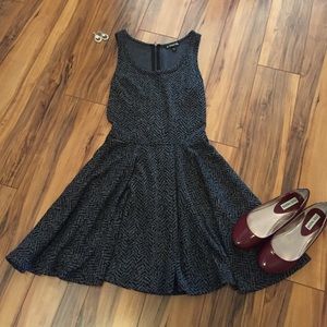 Express Gray/Black Patterned Skater Dress Size XS.