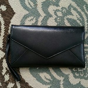 NWT Black envelope clutch