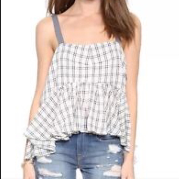 FREE PEOPLE PLAID TOP NWT