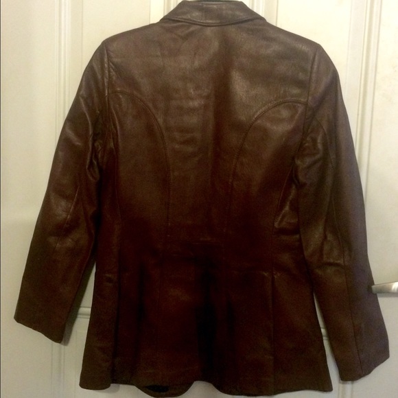 Vintage 70's Lady Scully Brown Leather Jacket - Picture 2 of 4
