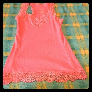 Pink lace tank top
