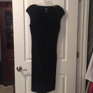 Ralph Lauren black ruched sleeveless dress