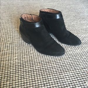 Madewell Black Suede Booties with Low Heel
