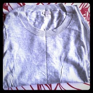 Light gray, 3/4 sleeve, crew neck JCrew sweater