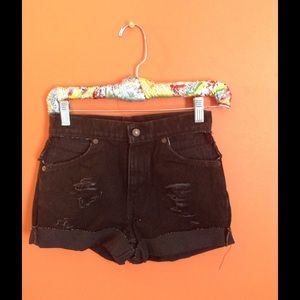 Destroyed vintage denim shorts