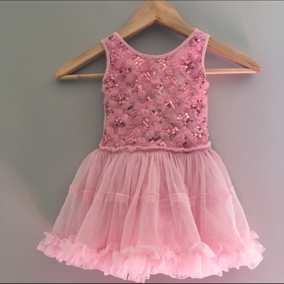 Pink Tulle Sequined Dress
