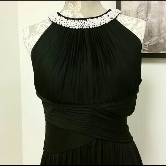 Empire Waist Black Formal Dress