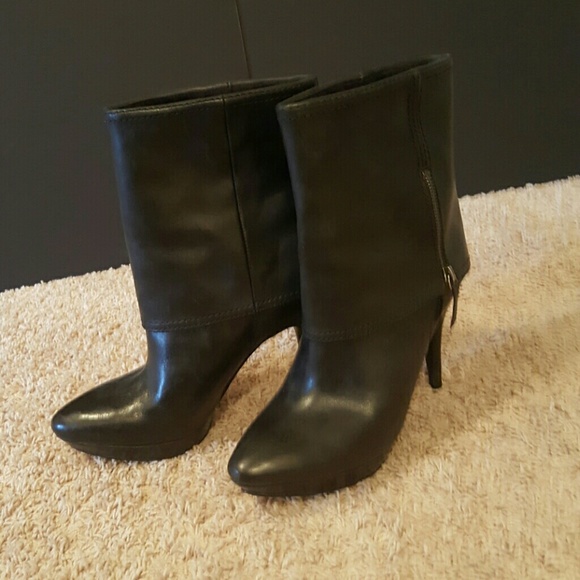 Nine West Leather Fold Over Booties
