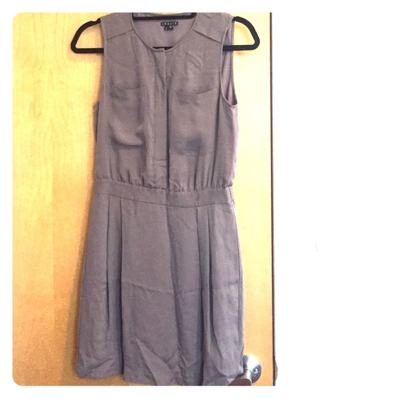 Gray silk theory dress