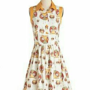 Retroliscious Owl Dress XL
