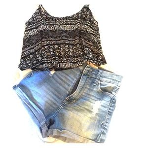 Hollister shorts and a crop top from Pacsun