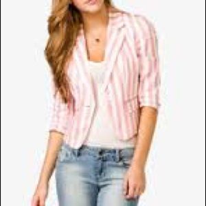 Forever 21 pink and white blazer size large
