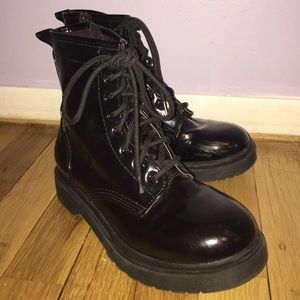 Black combat boots