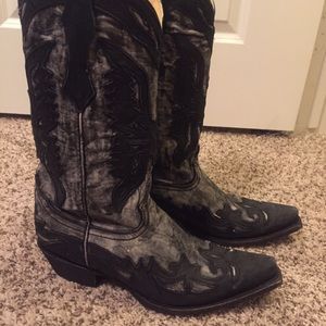 Men's Charcoal Black/Gray Cowboy Boots