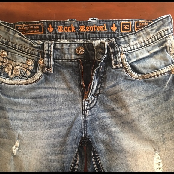 Men's Rock Revival Jeans Size 32 - Picture 2 of 3