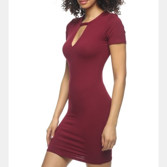 Burgundy Bodycon Dress